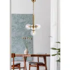 Lampa wisząca z żelaza Made in Italy do dekoracji wnętrz - Como Viadurini