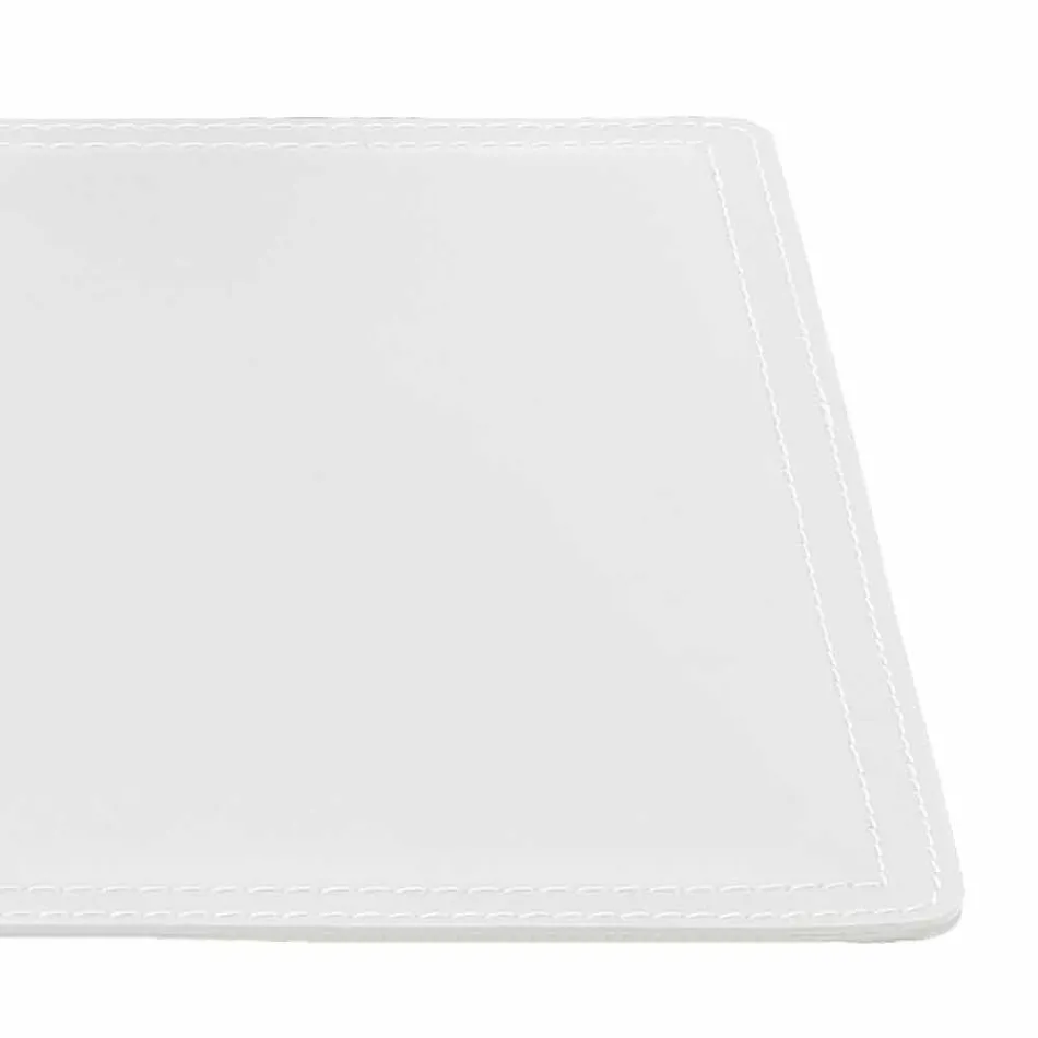 Regenerowana skórzana podkładka na biurko z przeszyciem piórem Made in Italy - Ascanio Viadurini