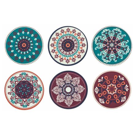 Okrągłe talerze z kolorowego plastiku z perskimi dekoracjami 12 szt. - Persja Viadurini