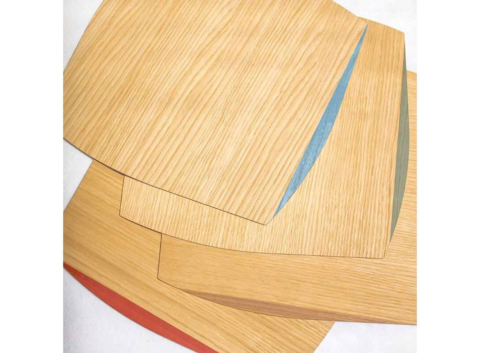 Nowoczesny kwadratowy talerz z drewna dębowego Made in Italy - Abraham Viadurini