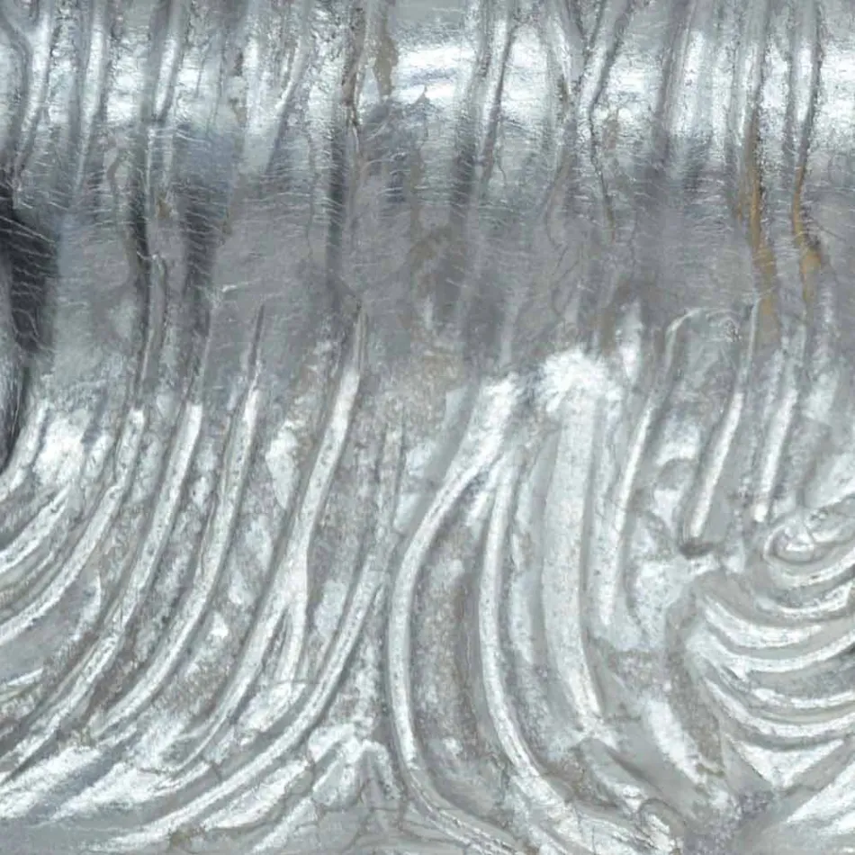 Srebrne lustro ścienne, nowoczesne złoto drewno produkowane we Włoszech Teodoro Viadurini