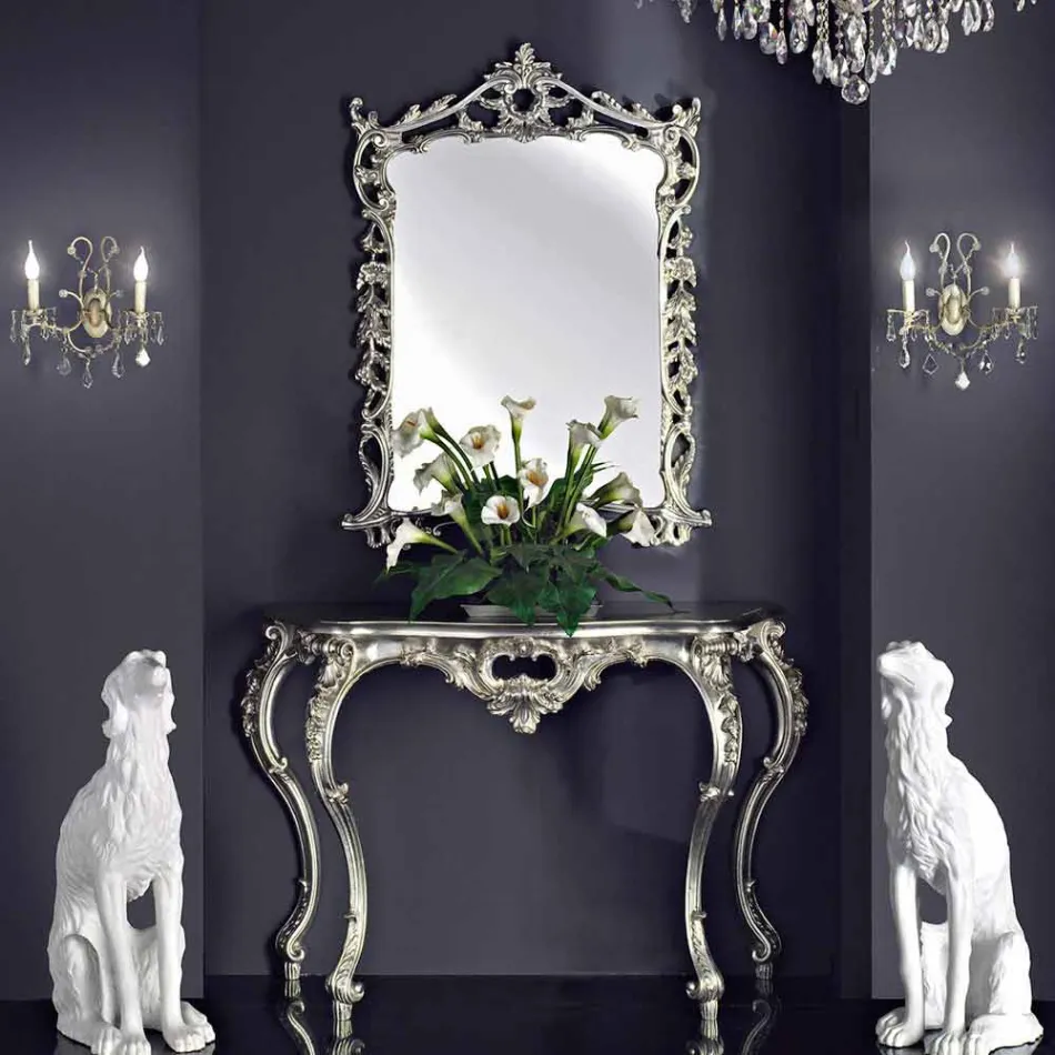 Lustro ścienne, drewniana konsola i ręcznie fortepian we Włoszech Giacomo Viadurini