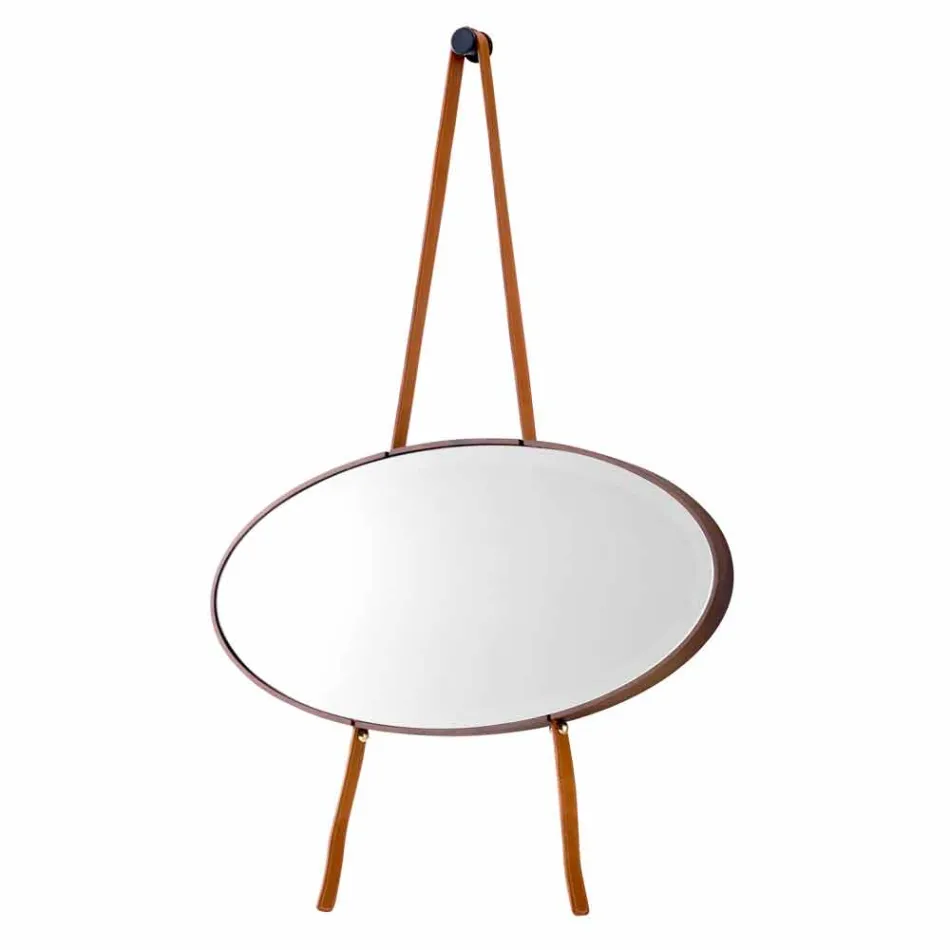 Lustro ścienne / podłogowe z litego drewna Grilli York wykonane we Włoszech Viadurini