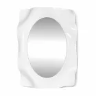 Lustro ścienne nowoczesne wzornictwo białe mleko Diva, wyprodukowane we Włoszech Viadurini