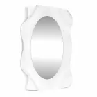 Lustro ścienne nowoczesne wzornictwo białe mleko Diva, wyprodukowane we Włoszech Viadurini