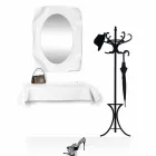 Lustro ścienne nowoczesne wzornictwo białe mleko Diva, wyprodukowane we Włoszech Viadurini