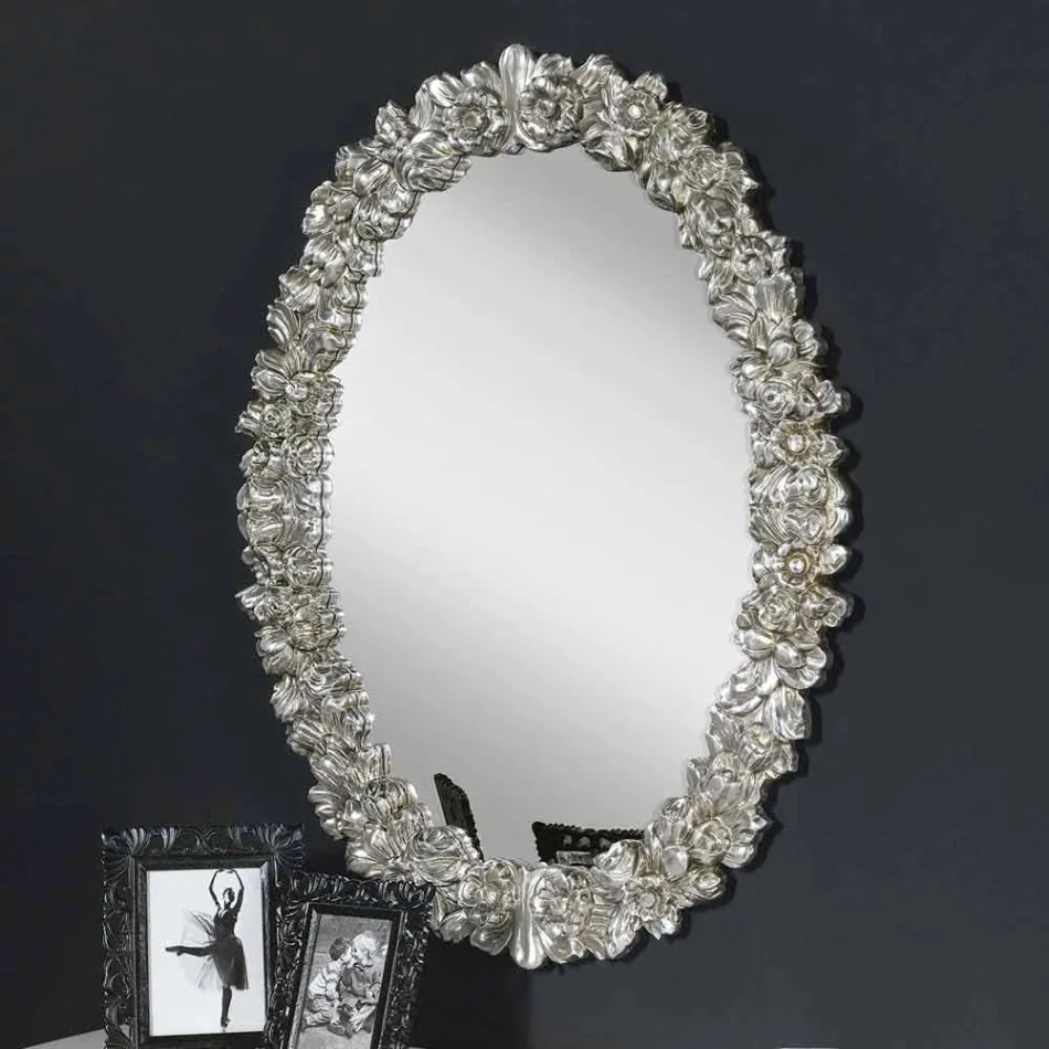 Nowoczesne ręcznie wykonane lustro ścienne z drewna jodłowego wykonane we Włoszech Filippo Viadurini