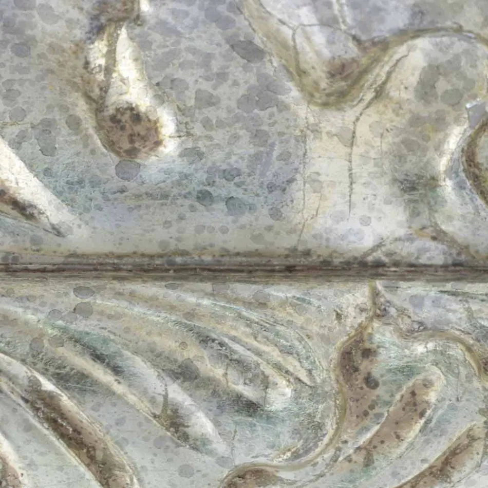 Ręcznie robione prostokątne drewniane lustro ścienne wykonane we Włoszech przez Nicolò Viadurini