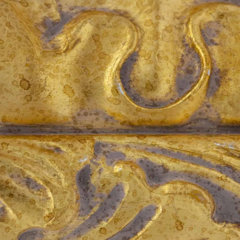 Ręcznie robione prostokątne drewniane lustro ścienne wykonane we Włoszech przez Nicolò Viadurini