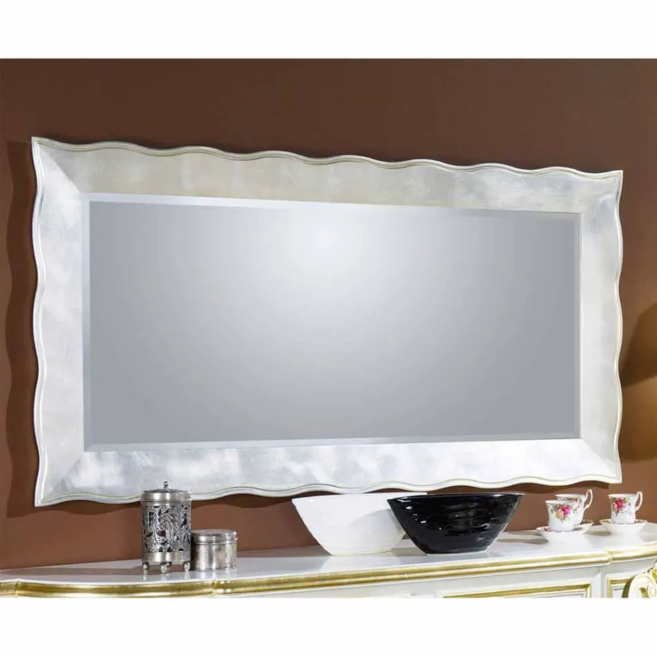 Ręcznie robione, prostokątne włoskie lustro ścienne wykonane we Włoszech Simone Viadurini