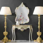 Lustro ścienne z drewna jodłowego, konsola, wyprodukowane we Włoszech Viadurini