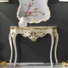 Lustro ścienne z drewna jodłowego, konsola, wyprodukowane we Włoszech Viadurini