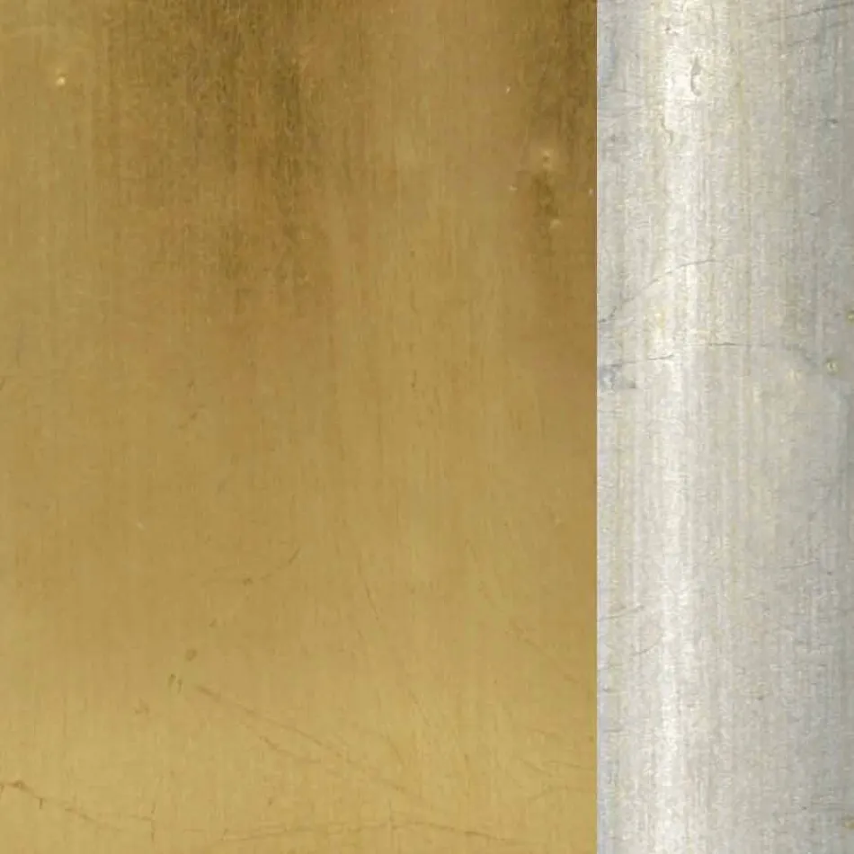 Lustro ścienne złote, srebrne ręcznie robione drewno wykonane Włochy Michele Viadurini