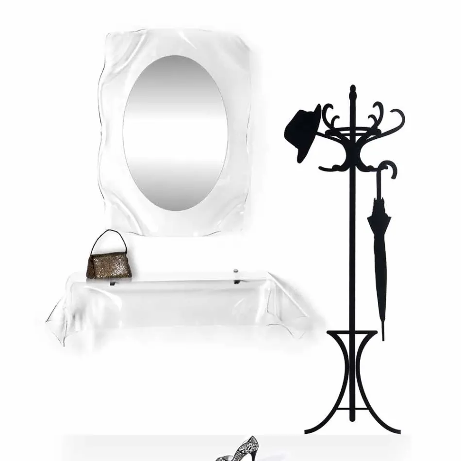 Nowoczesny design przezroczystego lustra ściennego Diva, wyprodukowanego we Włoszech Viadurini