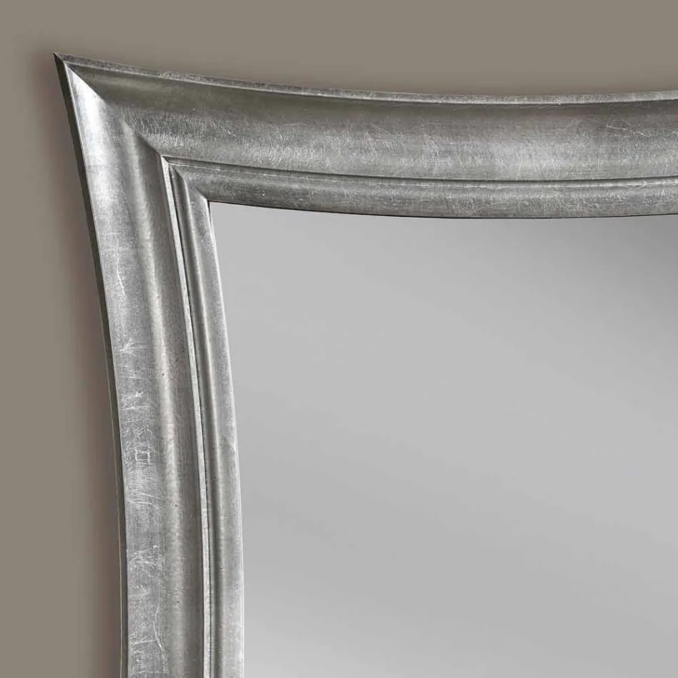 Ręcznie wykonane prostokątne drewniane lustro Sandro wykonane we Włoszech Viadurini