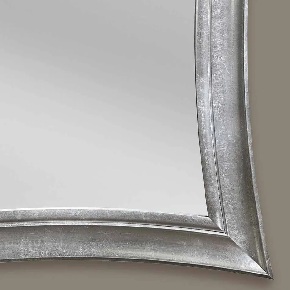 Ręcznie wykonane prostokątne drewniane lustro Sandro wykonane we Włoszech Viadurini