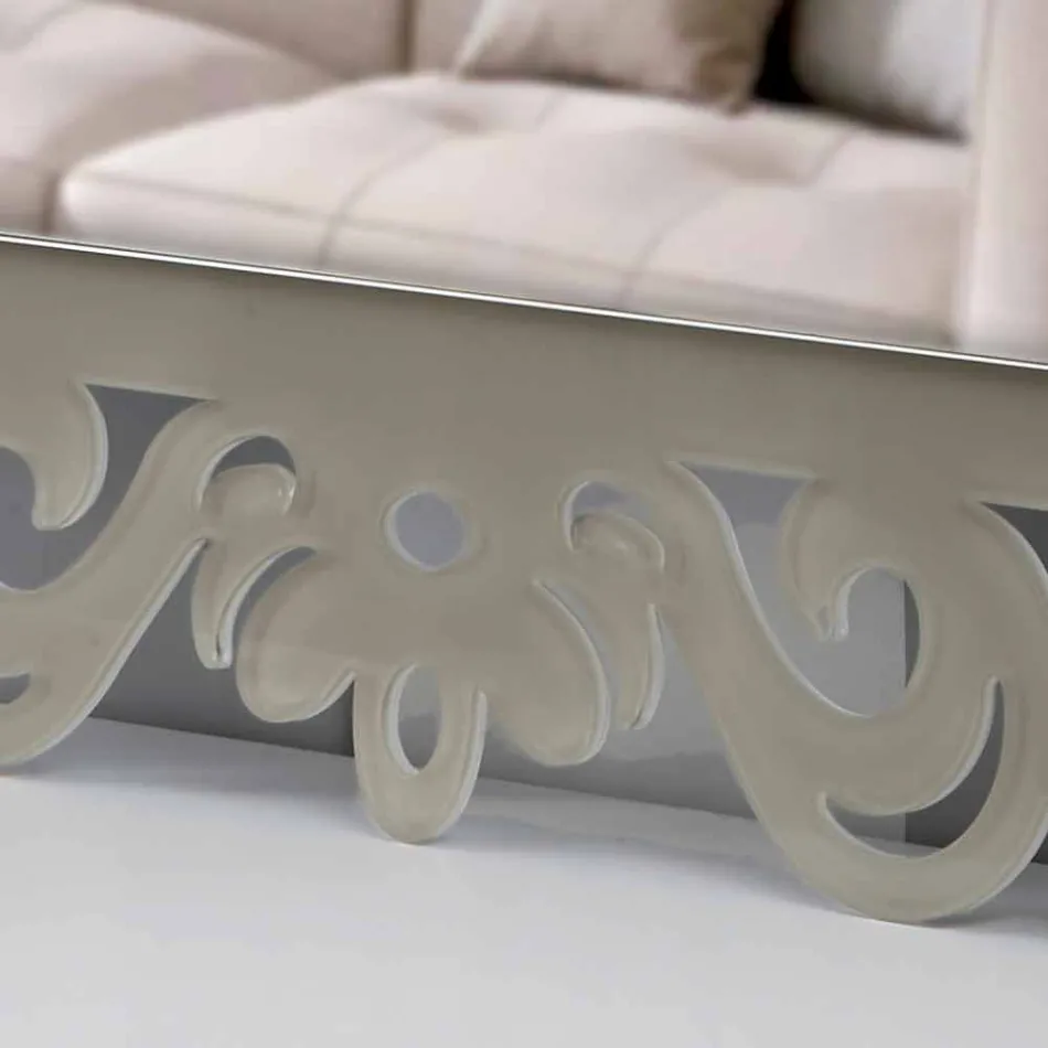 Nowoczesne, prostokątne lustro ścienne w pleksi Tortora - Selly Viadurini