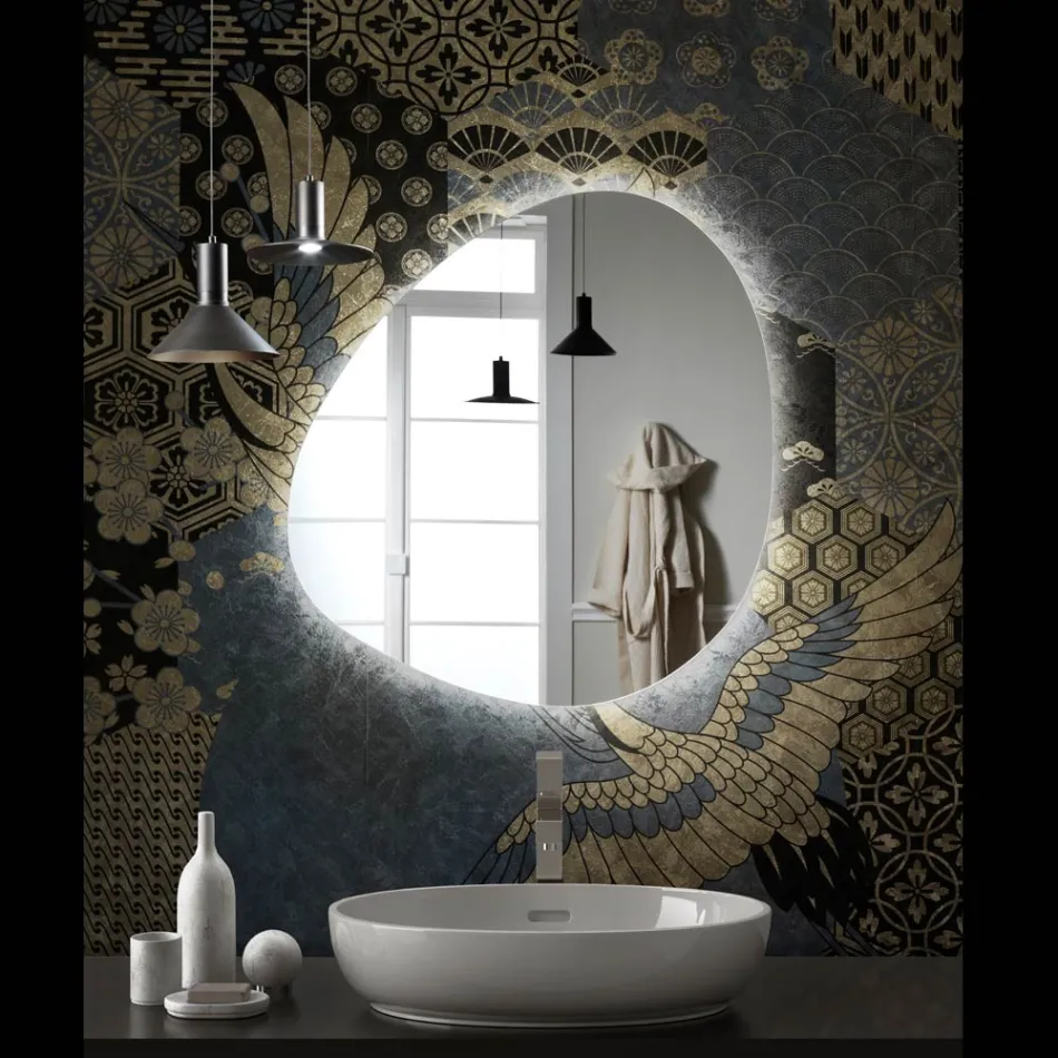 Lustro z odwracalnym podświetleniem LED Made in Italy - Dyskusja Viadurini