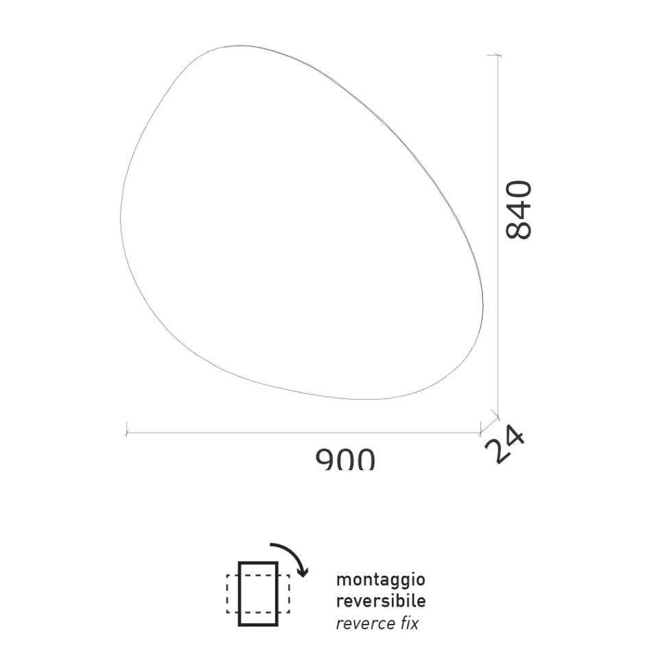 Lustro z odwracalnym podświetleniem LED Made in Italy - Dyskusja Viadurini