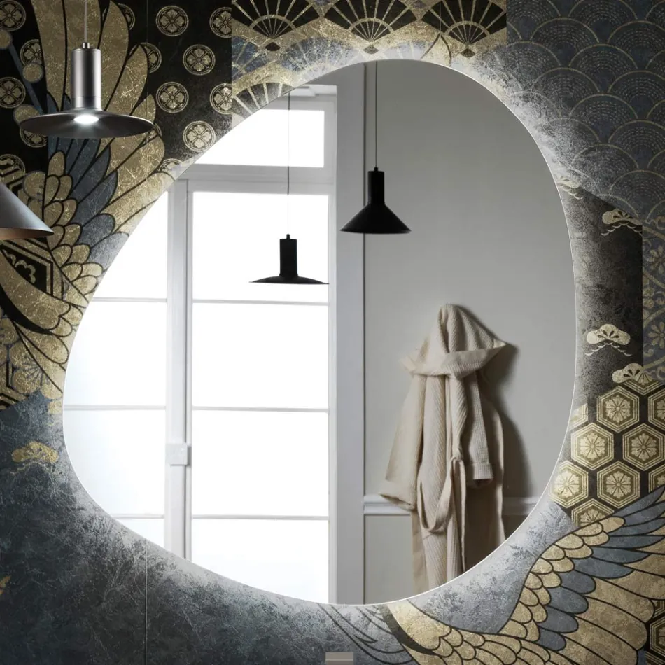 Lustro z odwracalnym podświetleniem LED Made in Italy - Dyskusja Viadurini