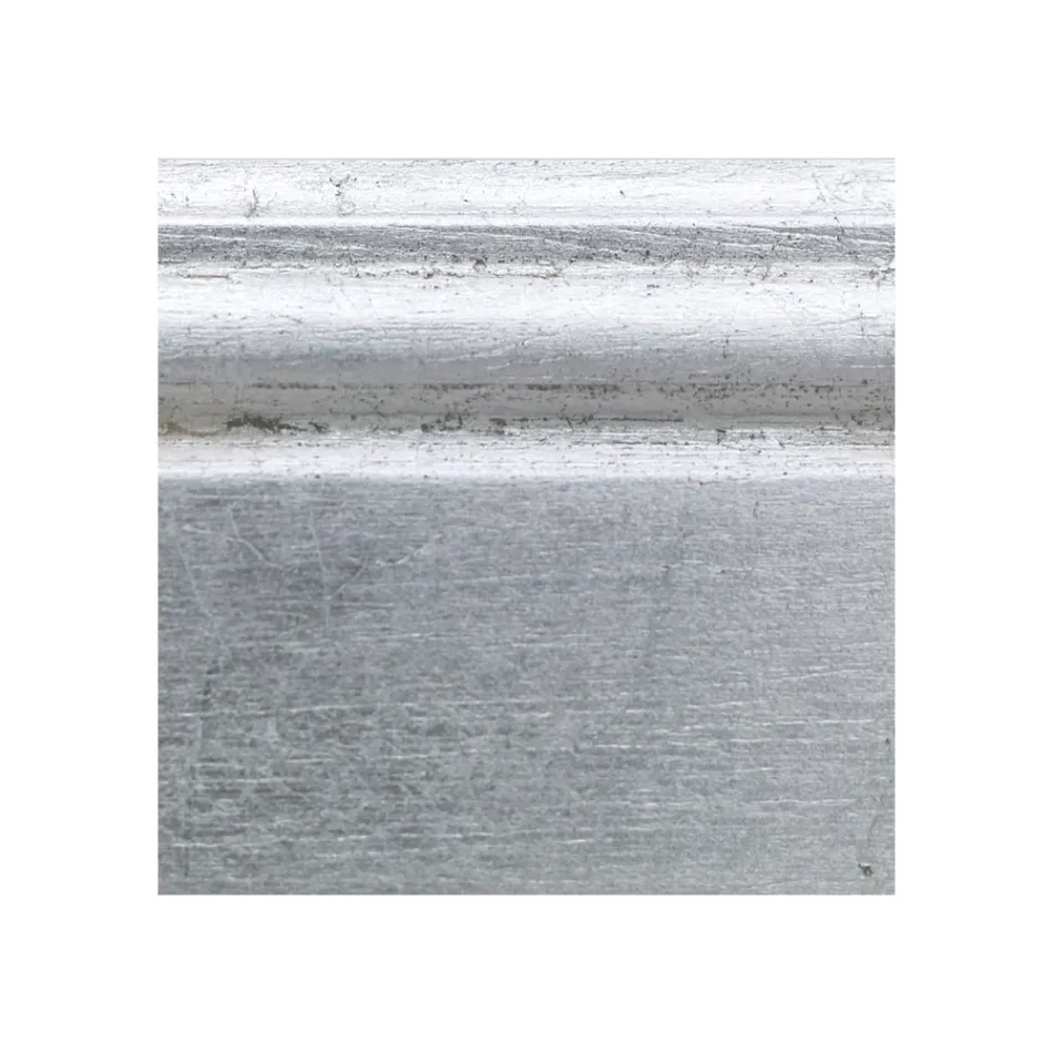 Lustro z szlifowanym lustrem i srebrną ramą w kształcie liścia Made in Italy - Roua Viadurini