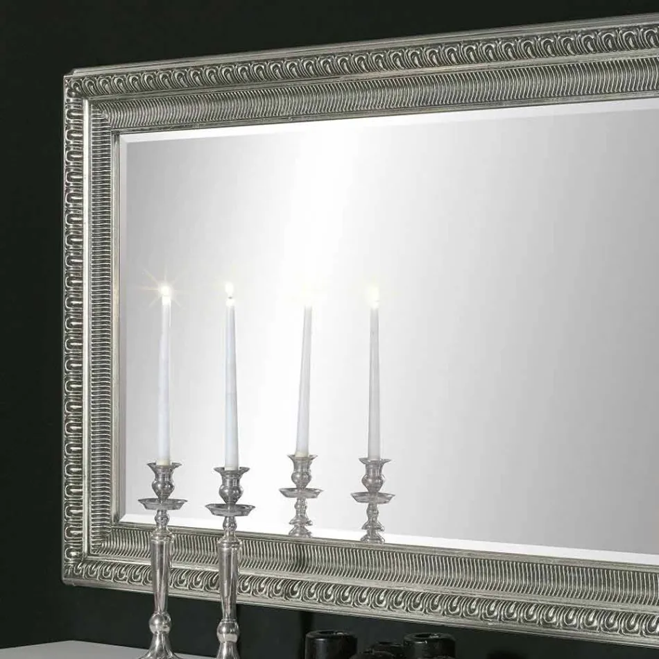 Claudio ręcznie wykonane nowoczesne drewniane lustro ścienne o nowoczesnym designie Viadurini