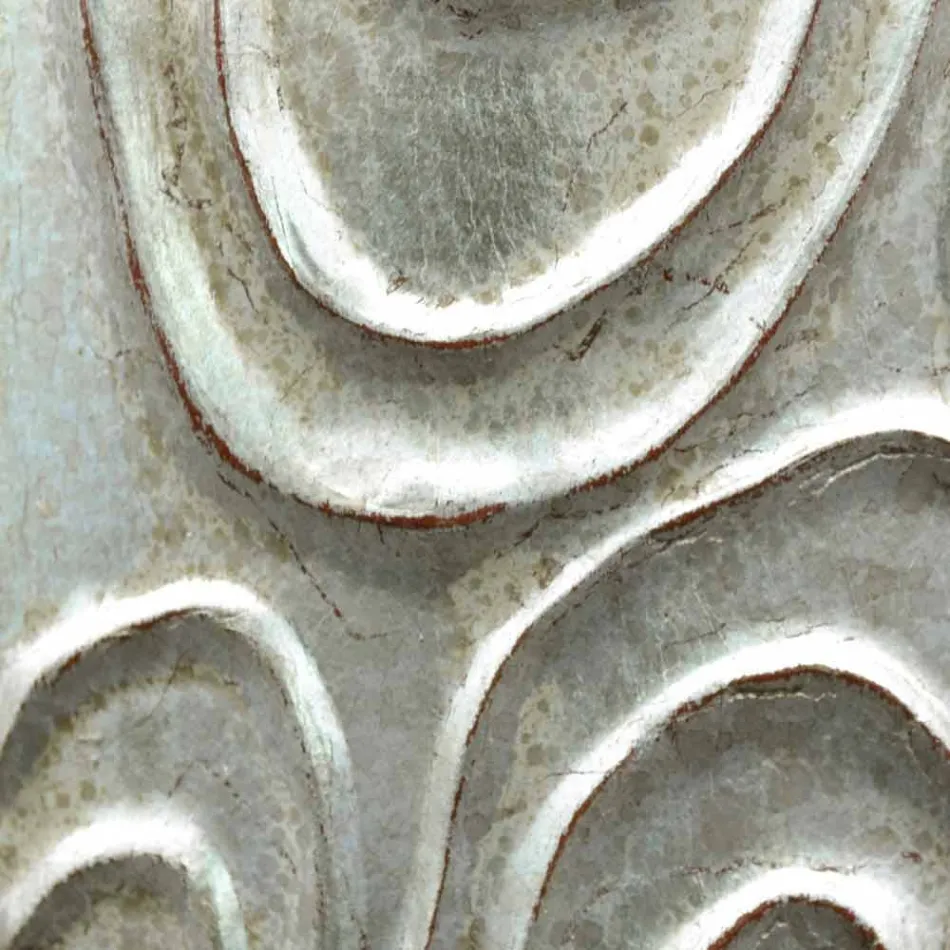 Złote, białe i srebrne lustro ścienne wykonane z drewna Eugenio wyprodukowane we Włoszech Viadurini