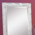 Złote, białe i srebrne lustro ścienne wykonane z drewna Eugenio wyprodukowane we Włoszech Viadurini