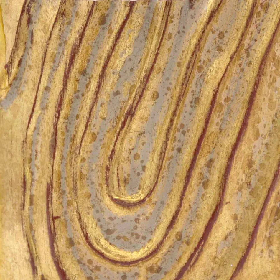 Złote, białe i srebrne lustro ścienne wykonane z drewna Eugenio wyprodukowane we Włoszech Viadurini