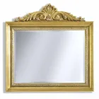 Lustro ścienne z żywicy i fryzu drewnianego ręcznie we Włoszech Ivan Viadurini