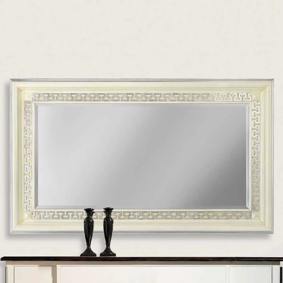 Handmade lustro ścienne w drewnie jodłowym we Włoszech Maicol Viadurini