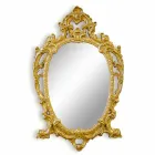 Ręcznie owalne lustro ścienne z drewna we Włoszech Roberto Viadurini