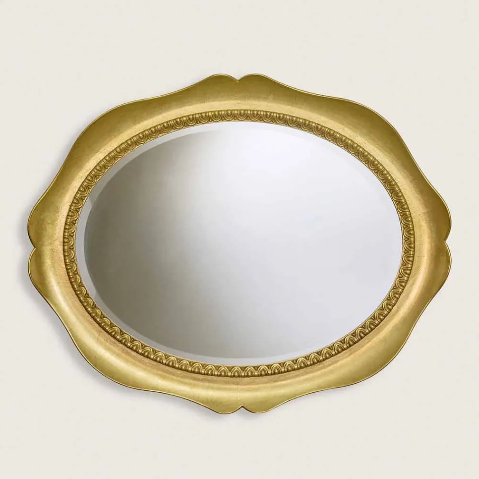 Ręcznie wykonane lustro ścienne z drewna jodłowego wyprodukowane we Włoszech Franco Viadurini