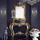 Drewniane lustro ścienne i mdf wykonane we Włoszech Blat stołu Andrea Viadurini