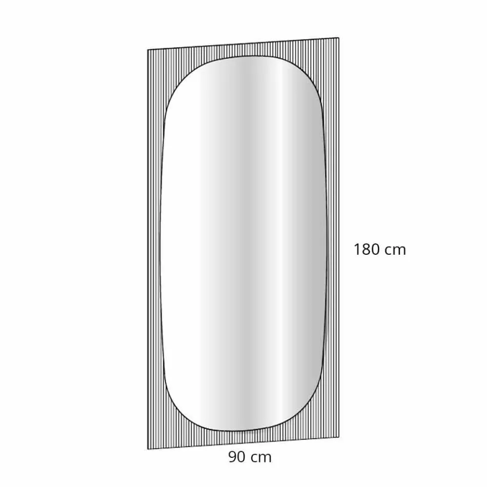 Nowoczesne lustro ścienne z lustrem w kolorze brązu Made in Italy - Bandolero Viadurini