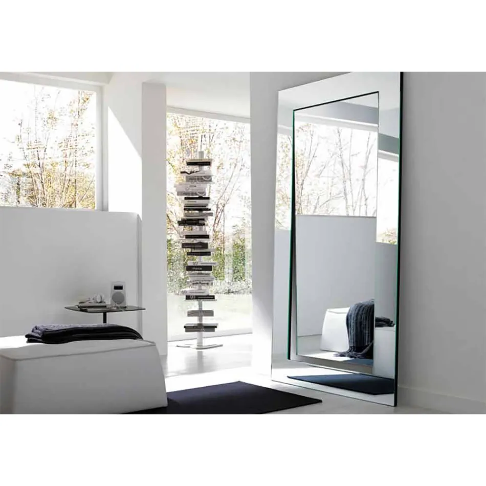 Prostokątne lustro podłogowe o nowoczesnym designie Made in Italy - Salamina Viadurini