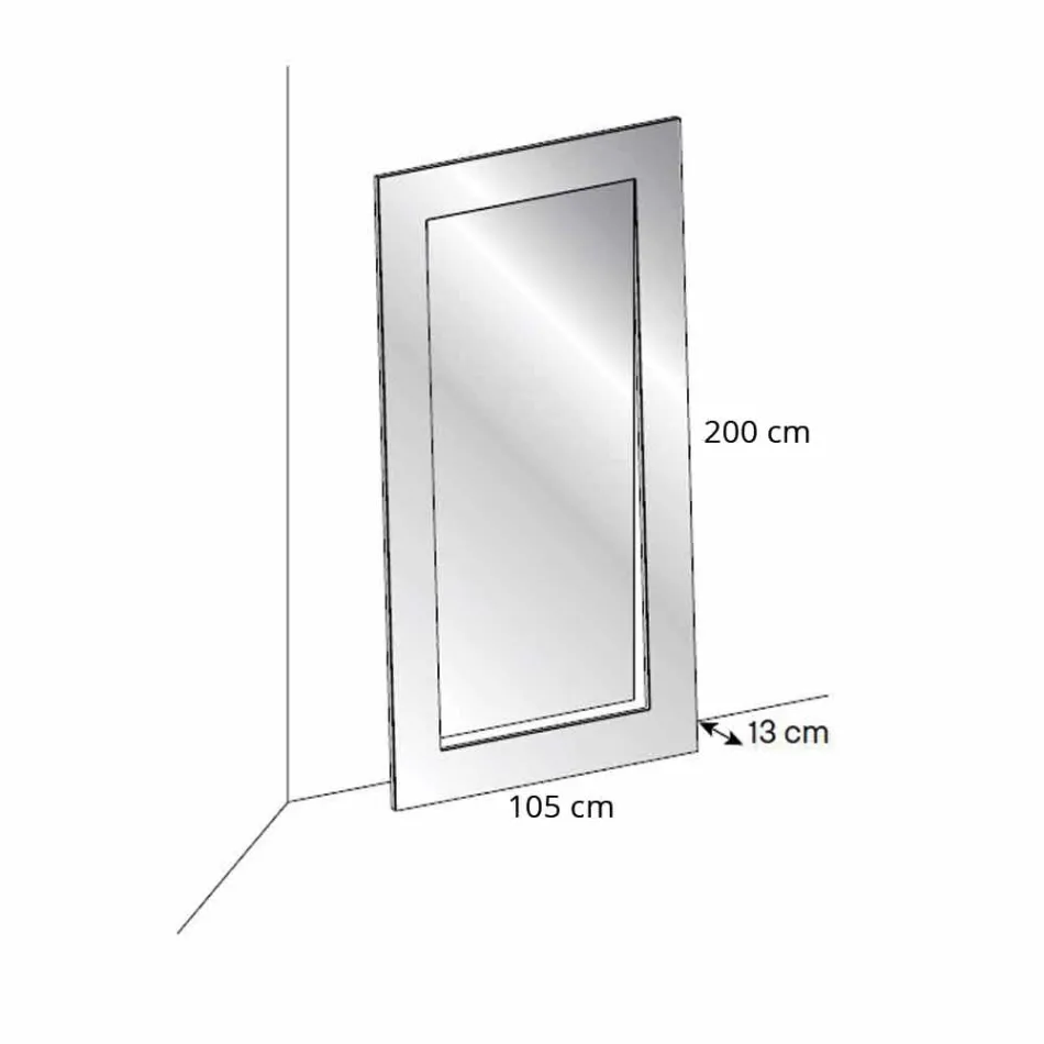 Prostokątne lustro podłogowe o nowoczesnym designie Made in Italy - Salamina Viadurini