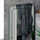 Designerskie lustro ze szklaną ramą z efektem kryształu Made in Italy - pętla Viadurini