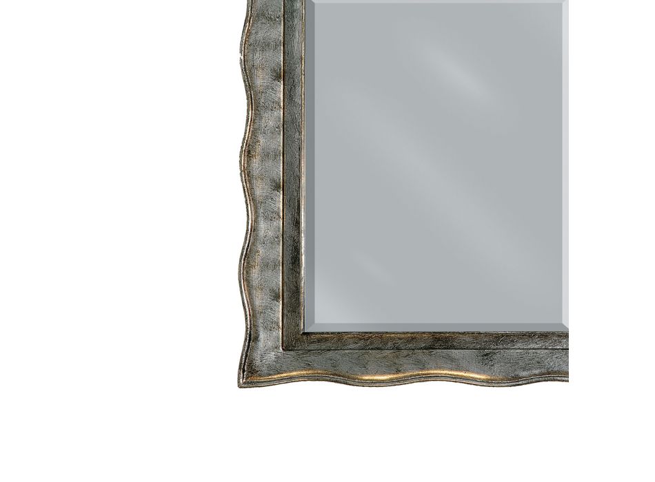 Lustro ze srebrnego liścia i lustro szlifowane Made in Italy - Rongo Viadurini