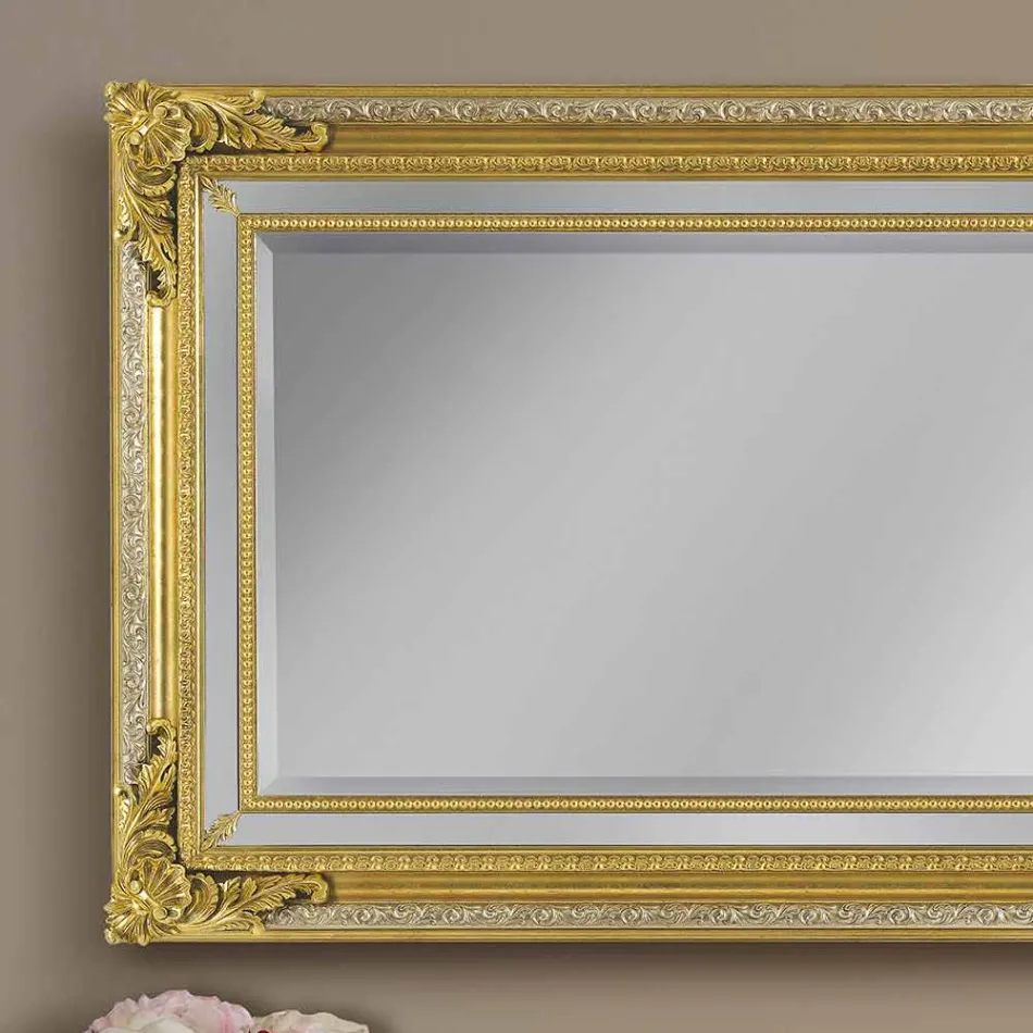 Nowoczesne ręcznie wykonane lustro ścienne z drewna jodłowego wykonane we Włoszech przez Carlo Viadurini