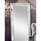 Prostokątne lustro ścienne wykonane z drewna jodłowego produkowanego we Włoszech Achille Viadurini