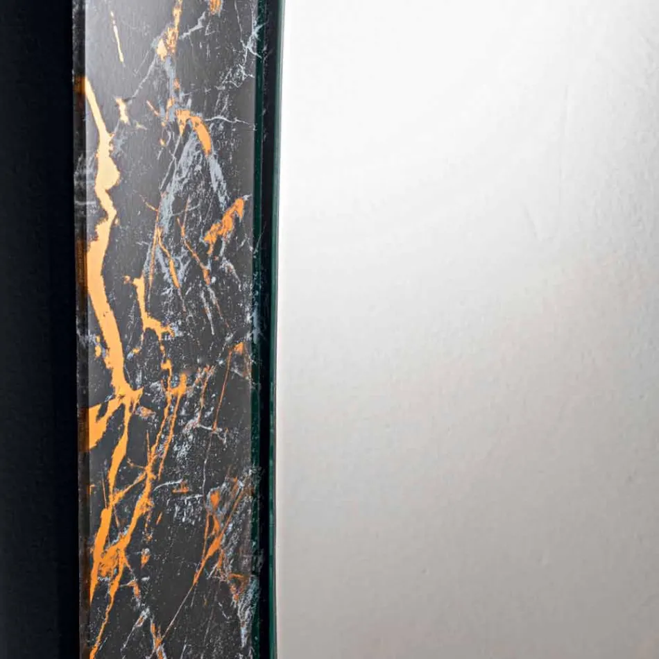 Prostokątne lustro ze szklaną ramą Made in Italy - Eclisse Viadurini