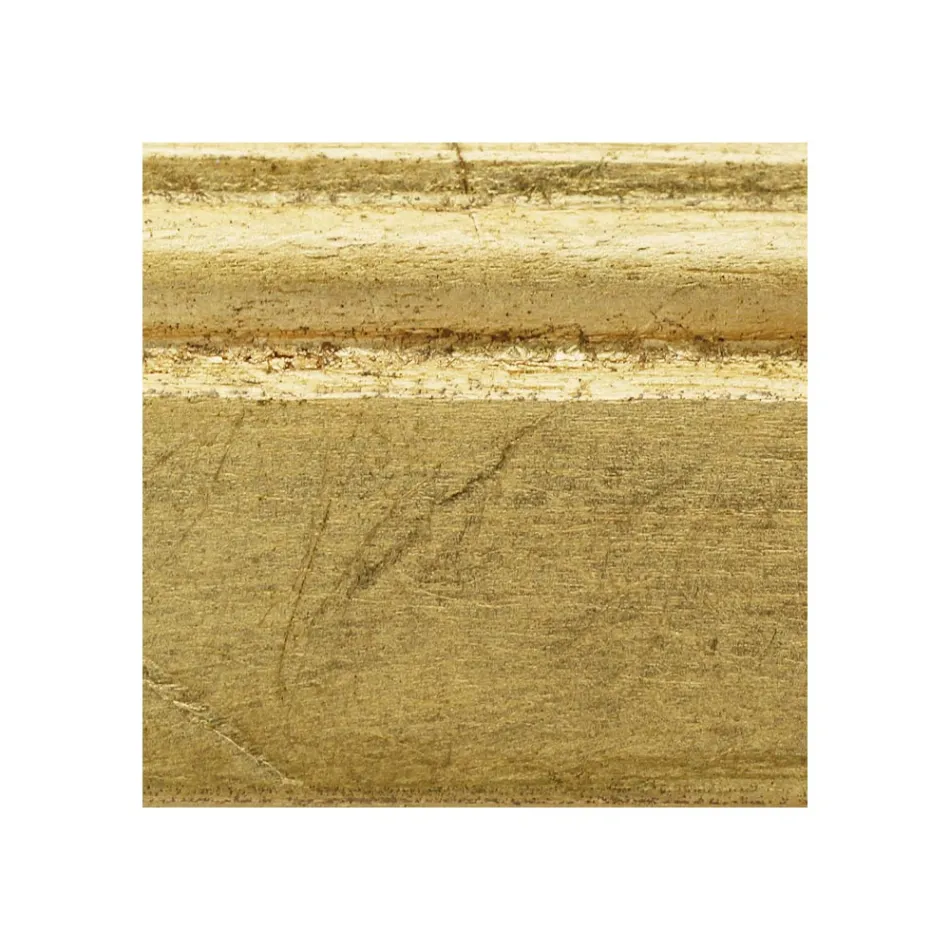 Prostokątne lustro ze złotego liścia i szlifowane lustro Made in Italy - Rangi Viadurini