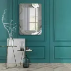 Nowoczesne prostokątne lustro z zakrzywioną szklaną ramą Made in Italy - Vira Viadurini