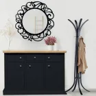 Okrągłe lustro z ażurowym wzorem Made in Italy - Ferona Viadurini