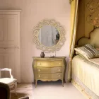 Okrągłe lustro z ażurowym wzorem Made in Italy - Ferona Viadurini