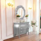 Okrągłe lustro z ażurowym wzorem Made in Italy - Ferona Viadurini