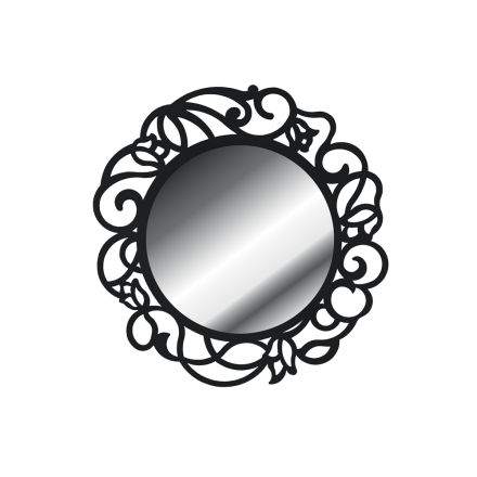 Okrągłe lustro z ażurowym wzorem Made in Italy - Ferona Viadurini