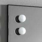 Lustro ścienne z 2 żarówkami i czarną aluminiową ramą Made in Italy - Frame Viadurini