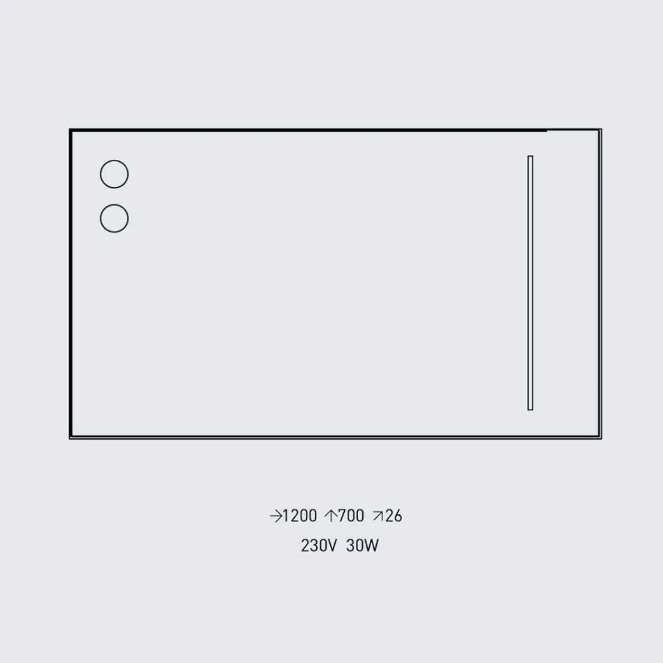 Lustro ścienne z 2 żarówkami i czarną aluminiową ramą Made in Italy - Frame Viadurini